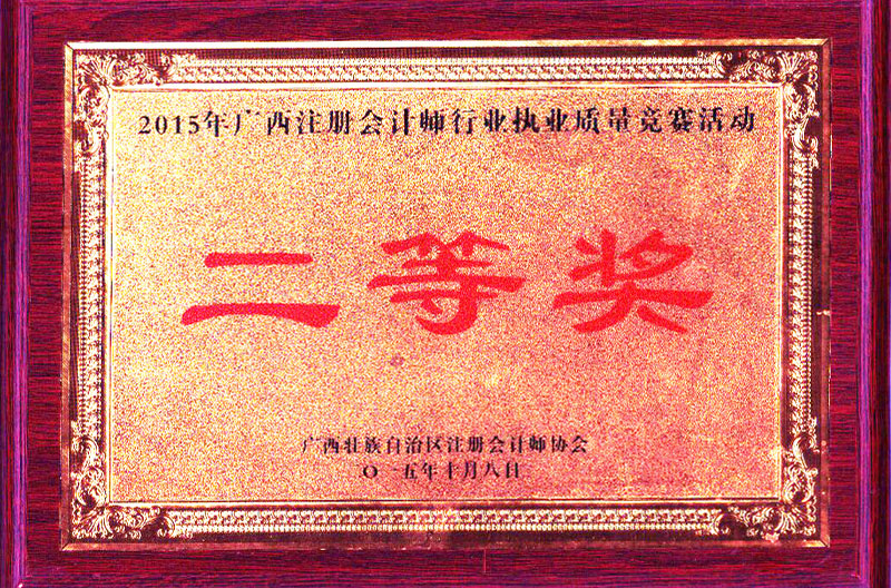 2015年執(zhí)業(yè)質量二等獎